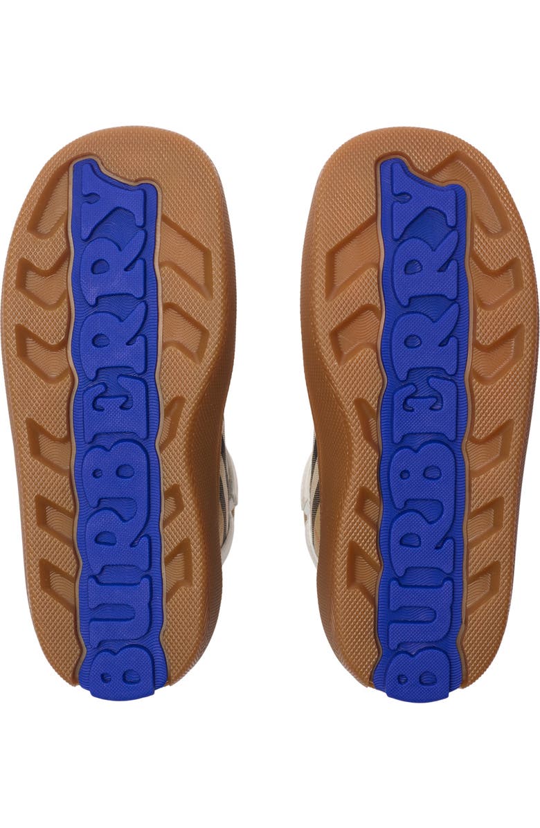 Burberry Check and Leather High-top Sneakers, Alternate, color,