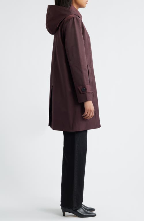 London Fog Oversize Single Breasted Hooded Raincoat In Red