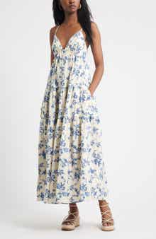 Treasure & Bond Floral Tiered Cotton Maxi Sundress