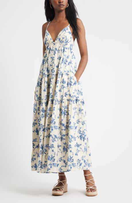 Treasure & Bond Floral Tiered Cotton Maxi Sundress