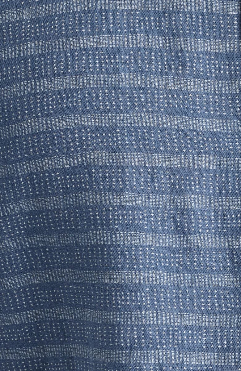 Rails Carson Stripe Short Sleeve Stretch Linen Blend Button-Up Shirt, Alternate, color, 