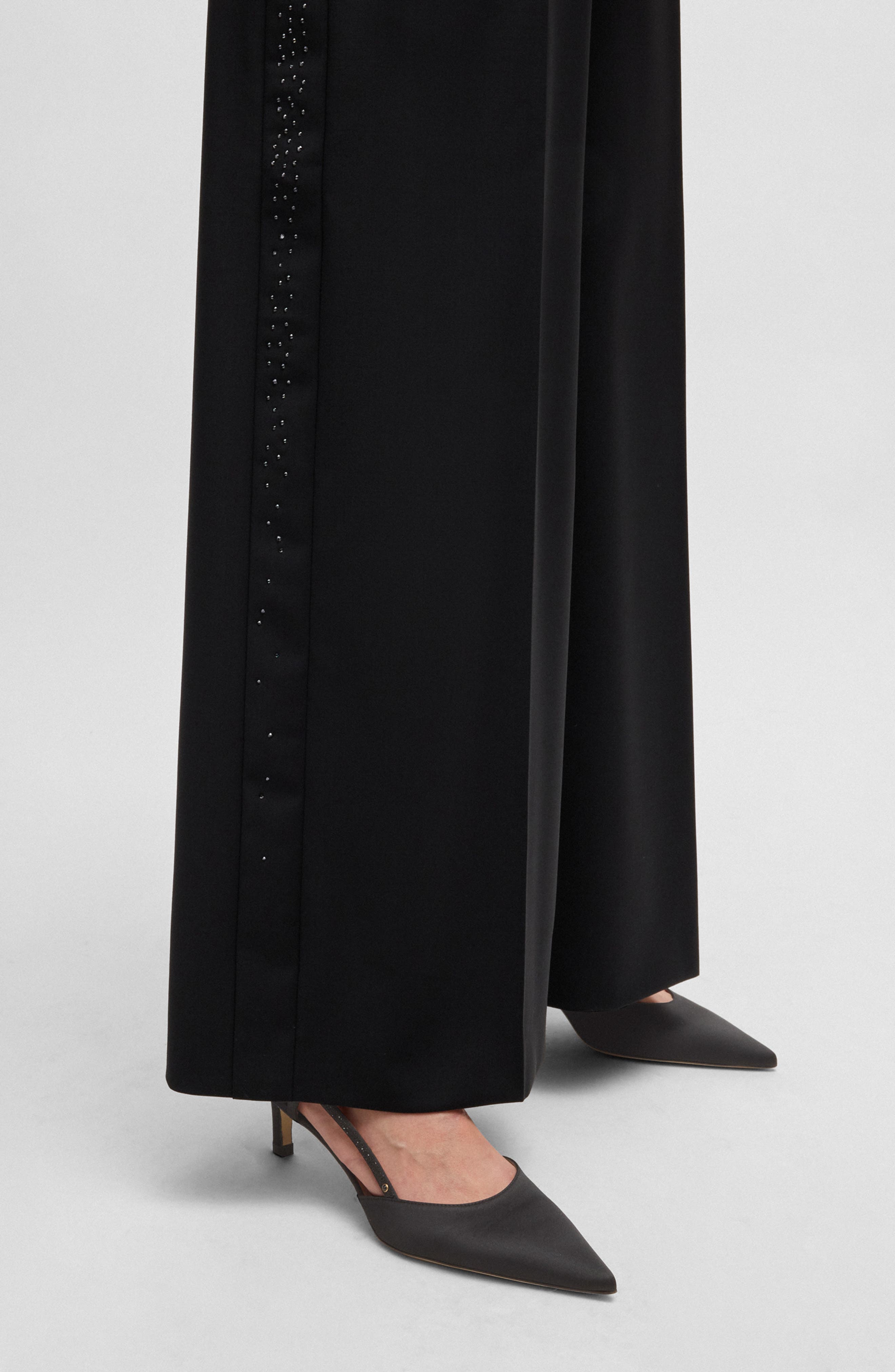 BOSS Janet Slingback Pointed Toe Kitten Heel Pump, Alternate, color, Black