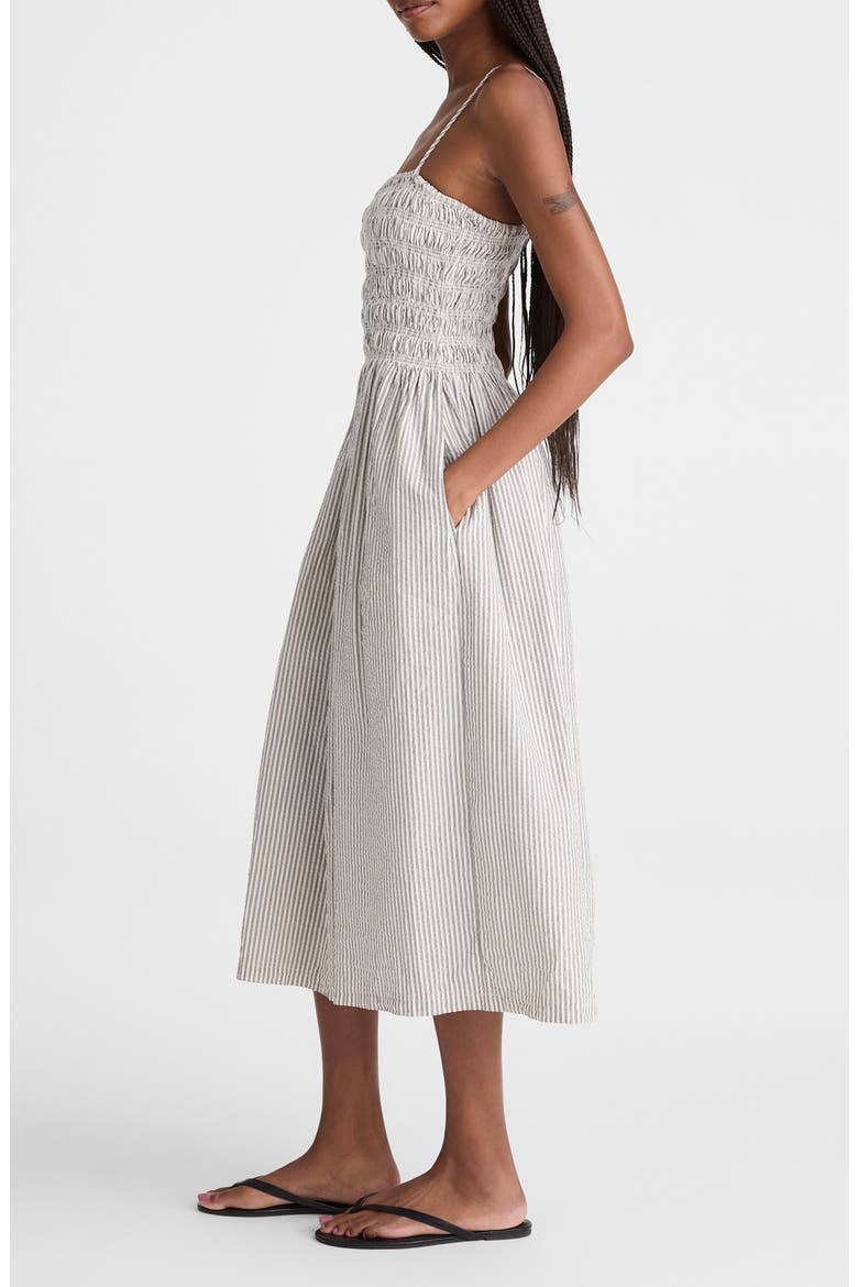 The Peyton Midi Dress, Alternate, color, BLACK VINTAGE IVORY YARNDYE