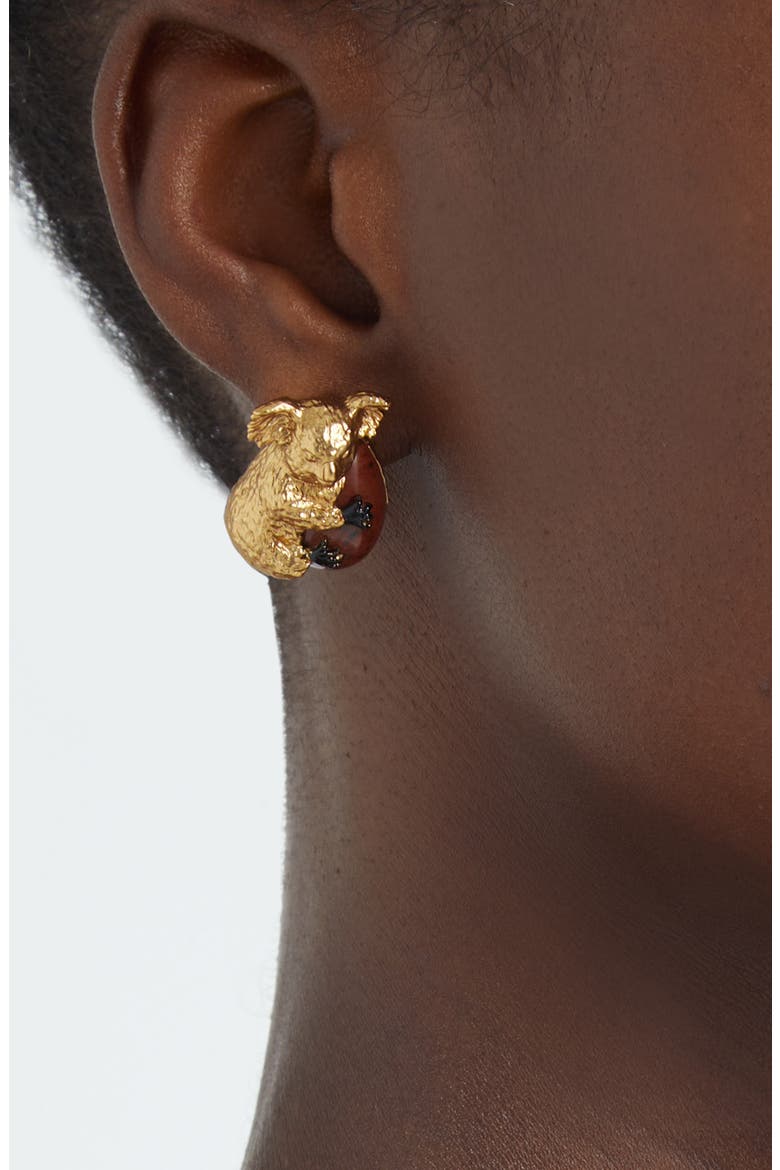 Mira Single Chain Koala Ear Cuff, Alternate, color, GOLD/ MULTI