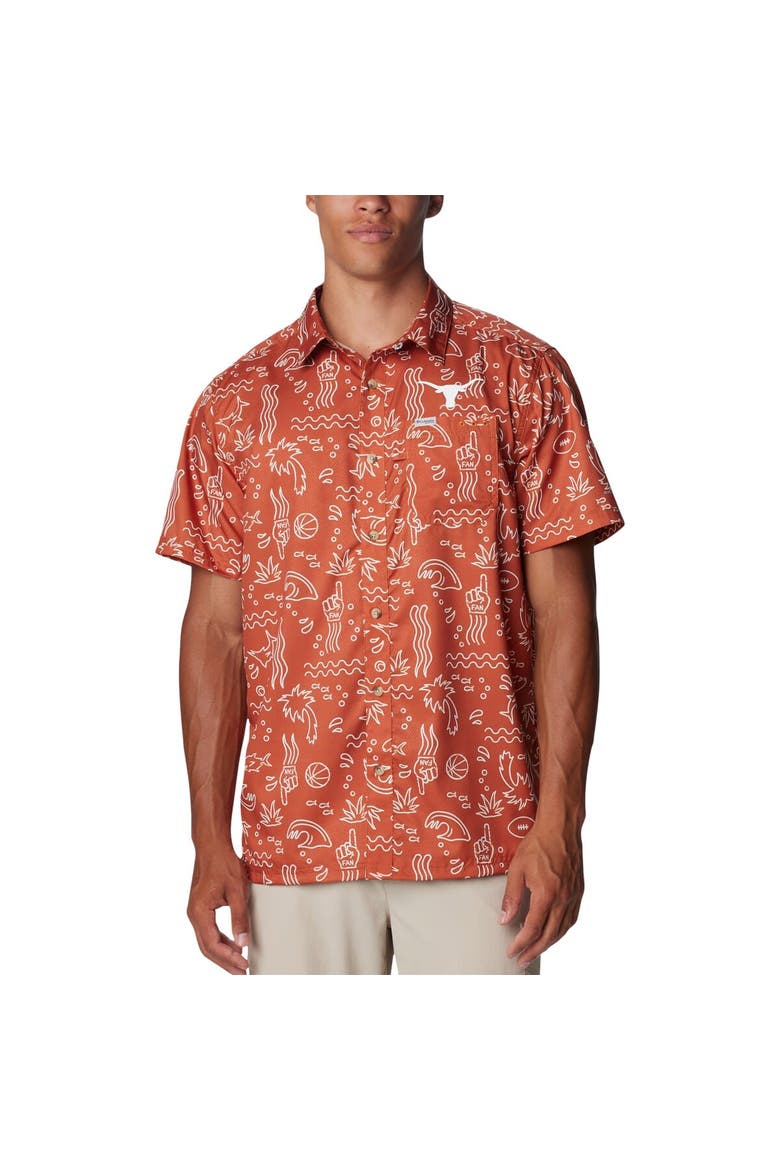 Men's Columbia Texas Orange Texas Longhorns Super Slack Tide Omni-Wick Button-Up Shirt, Alternate, color, Burnt Orange