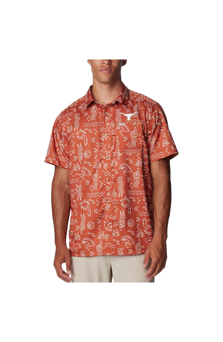 Columbia Men's Columbia Texas Orange Texas Longhorns Super Slack Tide Omni-Wick Button-Up Shirt, Alternate, color,