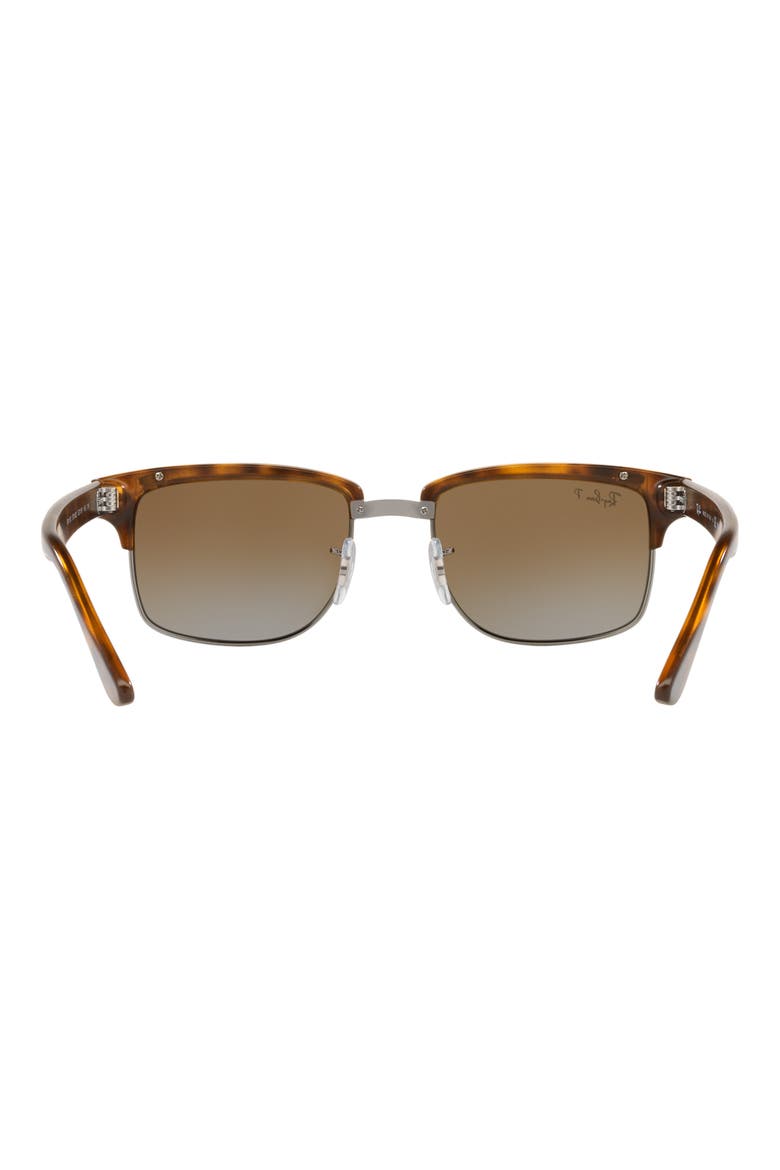 52mm Polarized Square Clubmaster Sunglasses, Alternate, color, HAVANA