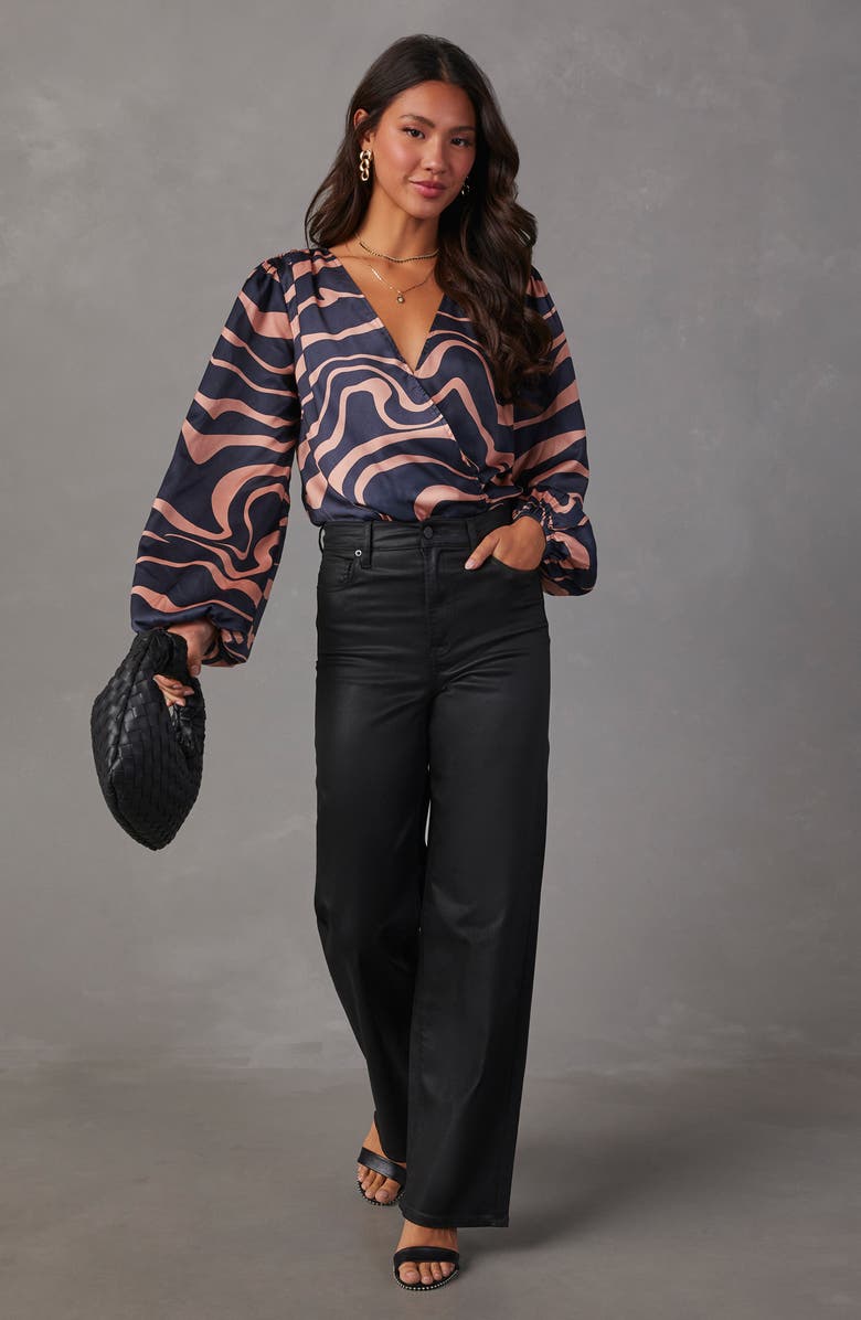 VICI Collection Wild Side Animal Stripe Surplice Bodysuit, Alternate, color,