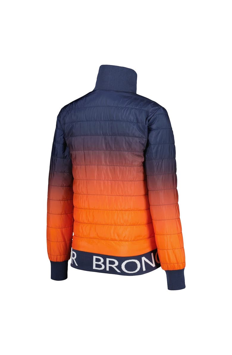 THE WILD COLLECTIVE Women's The Wild Collective Navy/Orange Denver Broncos Color Block Full-Zip Puffer Jacket, Alternate, color, 