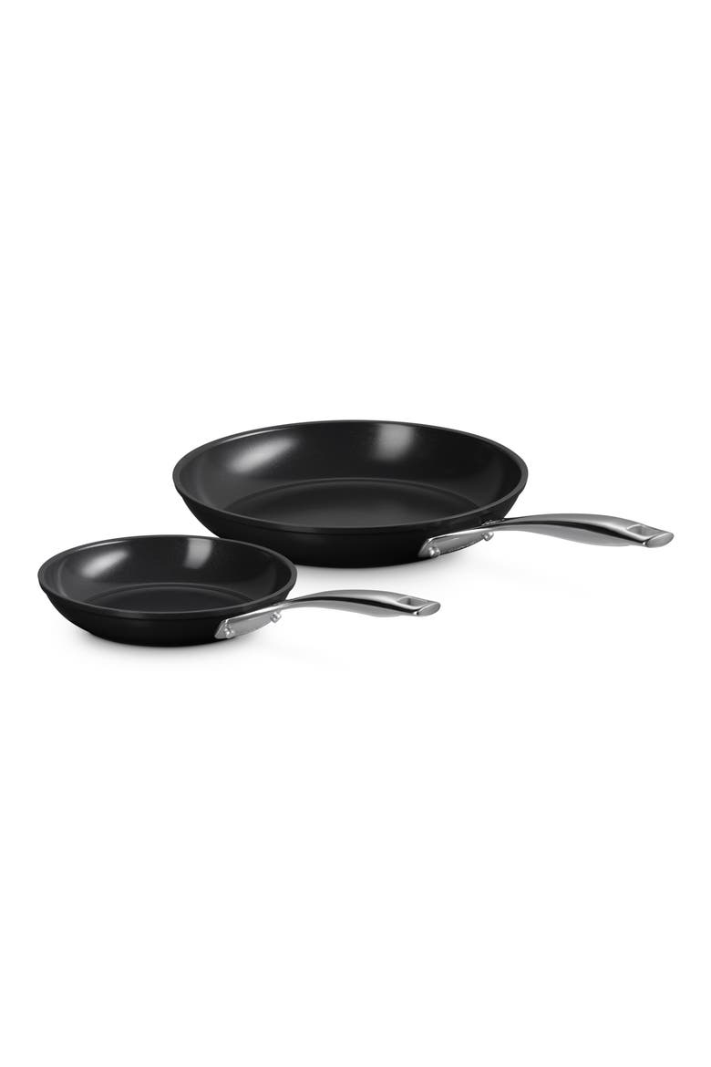 2-Piece Nonstick Ceramic Frying Pan Set, Main, color, BLACK