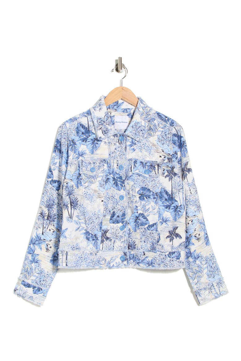 Botanical Breeze Linen Crop Shirt Jacket, Alternate, color, COCONUT