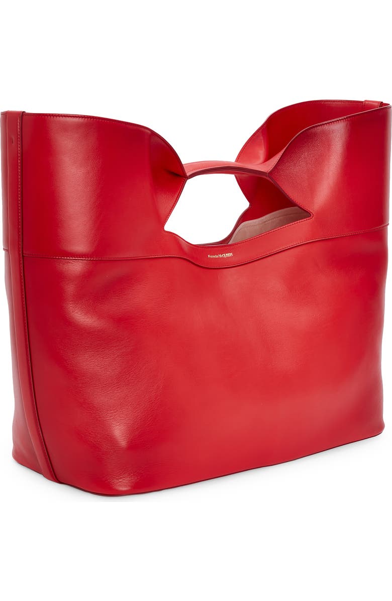 McQueen The Small Bow Leather Tote, Alternate, color,