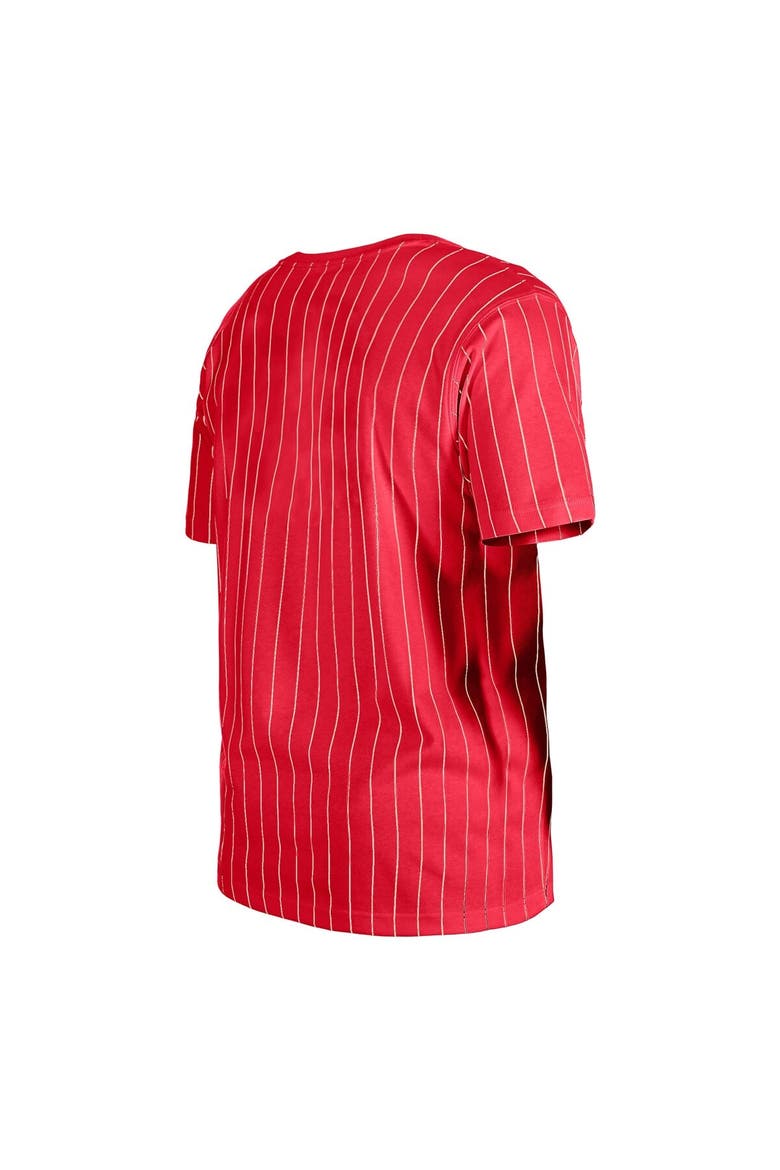 Men's New Era Red Philadelphia Phillies Throwback Pinstripe T-Shirt, Alternate, color, Red