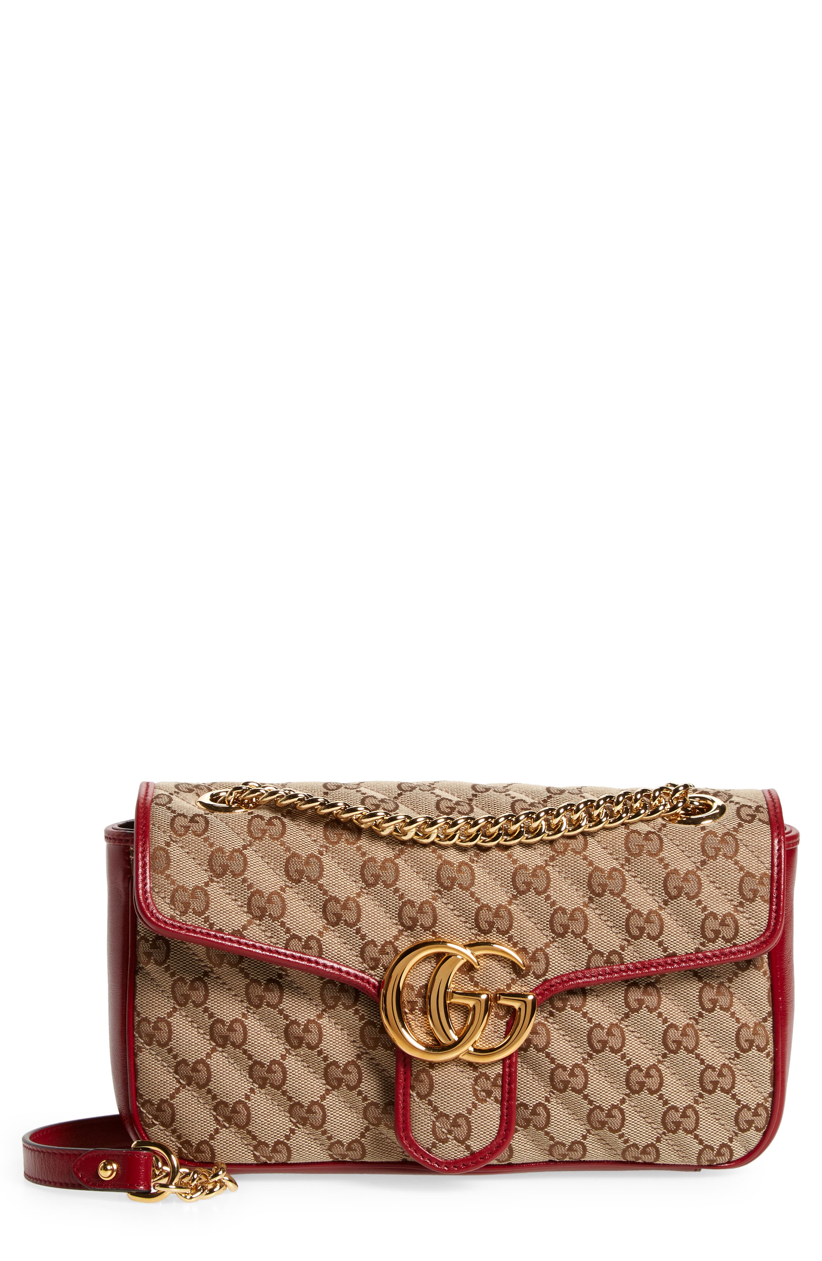 Small 2.0 Shoulder Bag, Main, color, BEIGE EBONY/ NEW CHERRY RED