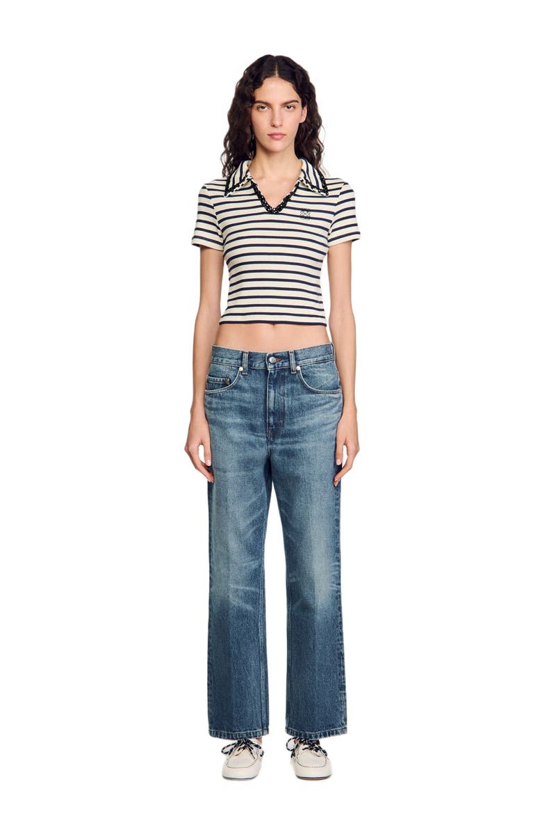 SANDRO Striped polo shirt, Main, color,