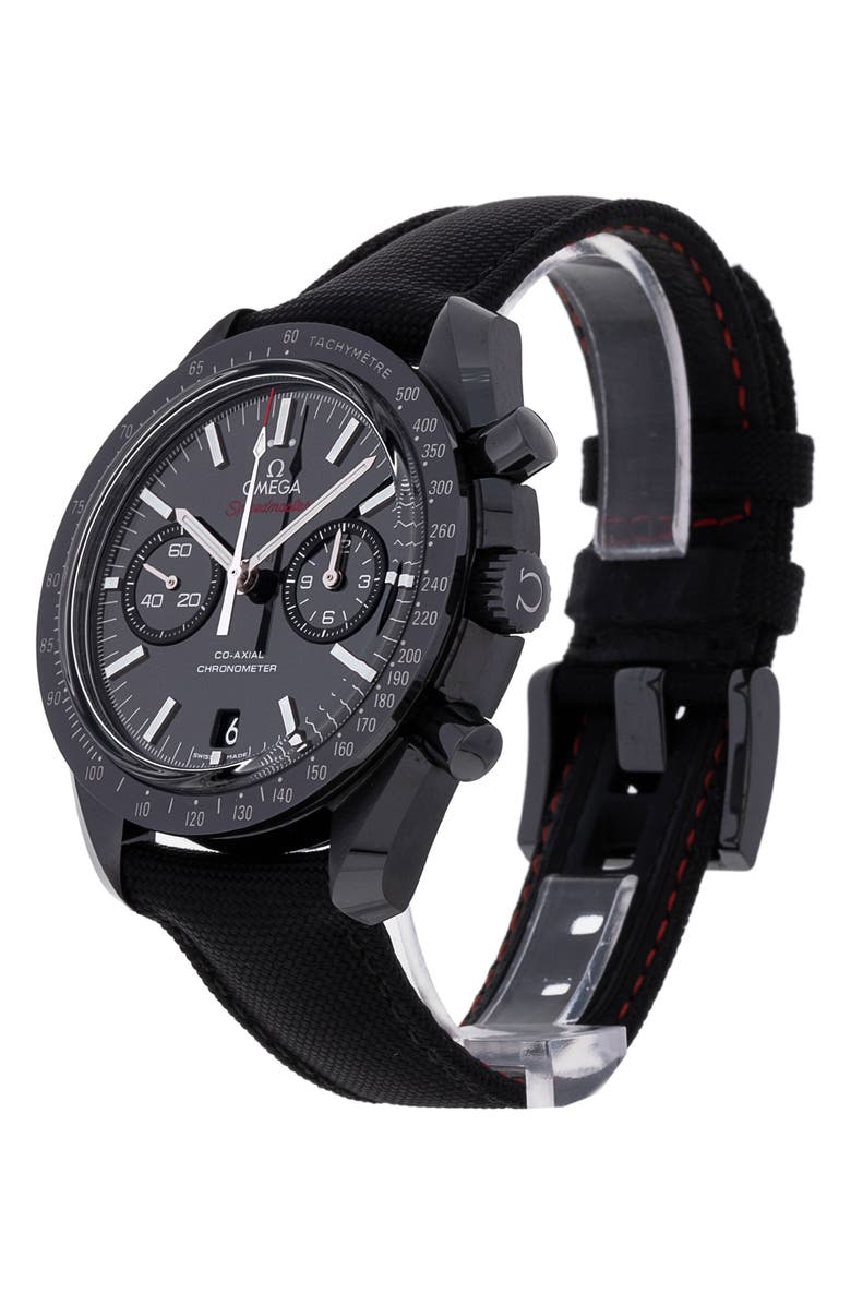 Watchfinder & Co. Omega Preowned 2019 Speedmaster Dark Side of the Moon 311.92.44.51.01.003 Nylon Strap Watch, 44mm, Alternate, color, Black