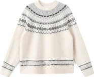MANGO Fair Isle Jacquard Crewneck Sweater
