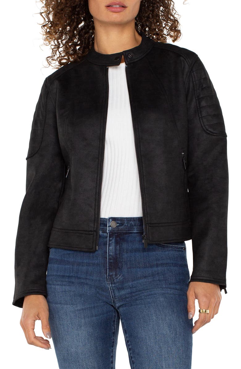 Liverpool Faux Leather Biker Jacket, Alternate, color, 