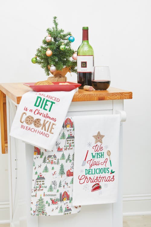 C & F Home C&f Home Holiday "we Whish You A Delicious Christmas" Cookie Baking Themed Cotton Flour Sack Kitchen In White