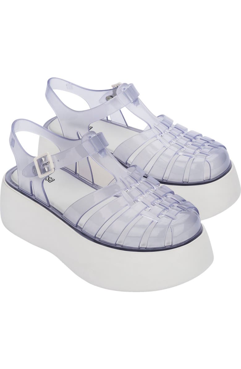 Melissa Possession Plato Platform Jelly Sandal, Main, color, Clear/ White