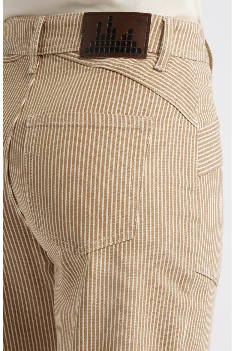 Stripe Patch Pocket Crop Wide Leg Pants, Alternate, color, BURLAP