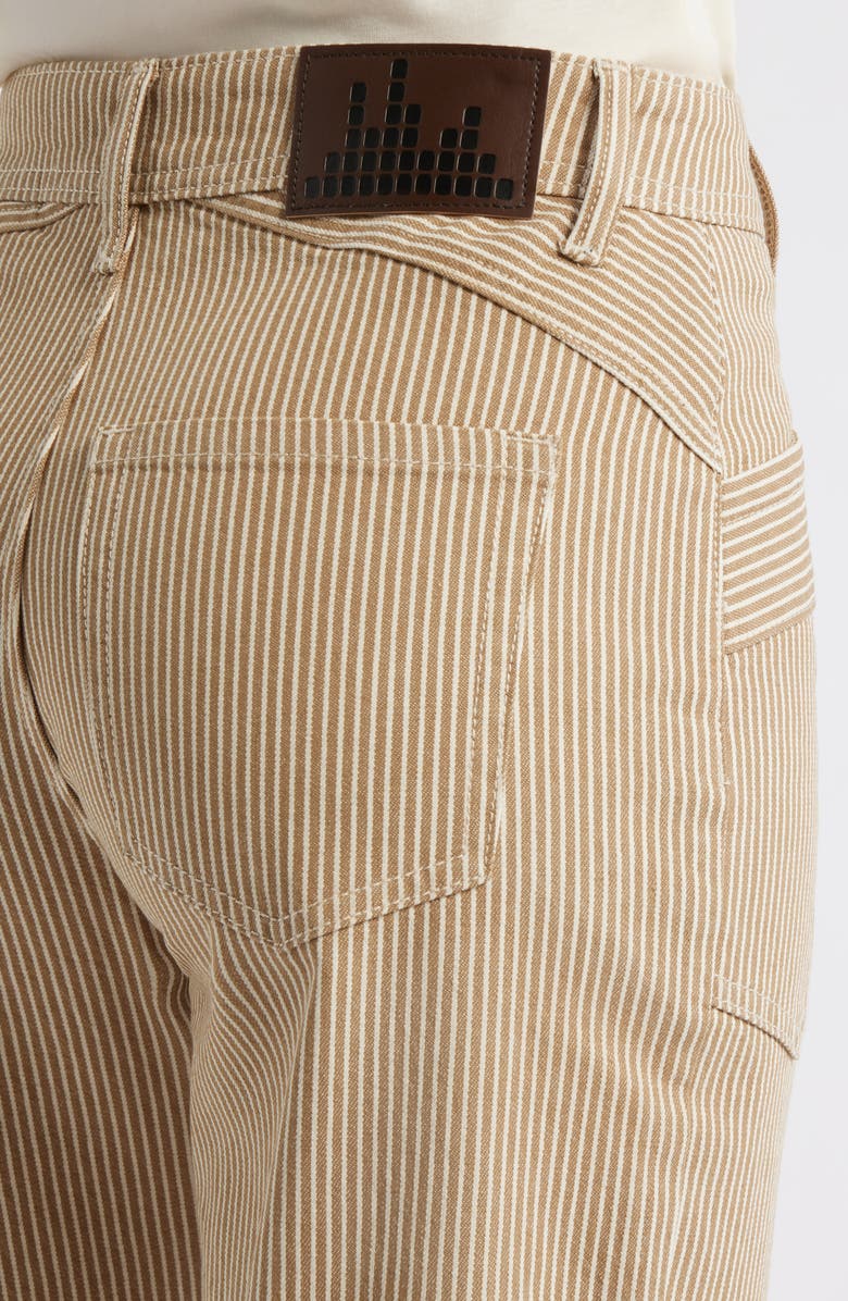 CITY BLUES Stripe Patch Pocket Crop Wide Leg Pants, Alternate, color, Burlap