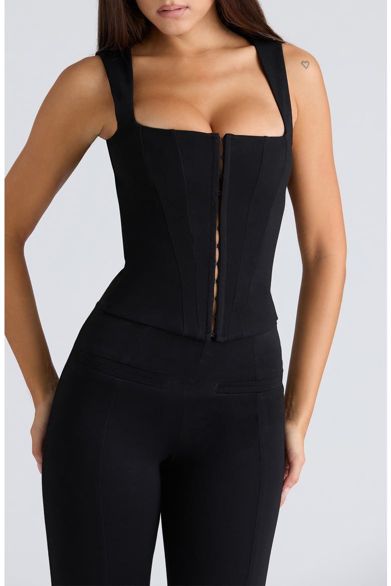 The Balconette Corset Top, Alternate, color, BLACK