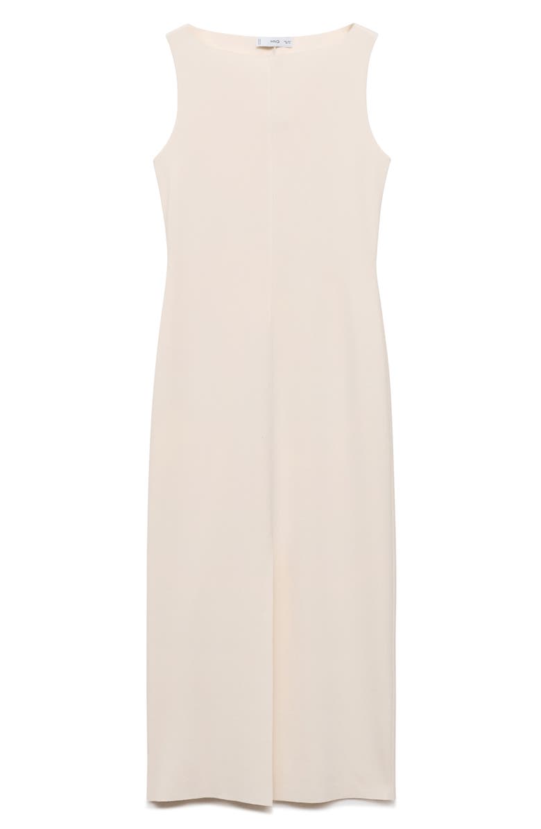 MANGO Bateau Neck Sleeveless Maxi Dress, Alternate, color, Ecru