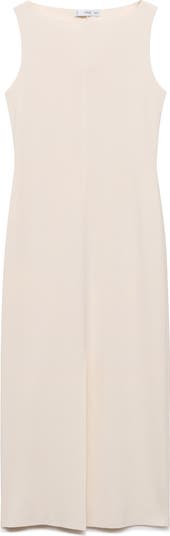 Bateau Neck Sleeveless Maxi Dress