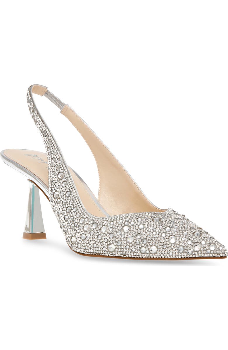 Betsey Johnson Clark Slingback Pointed Toe Pump, Main, color, Silver