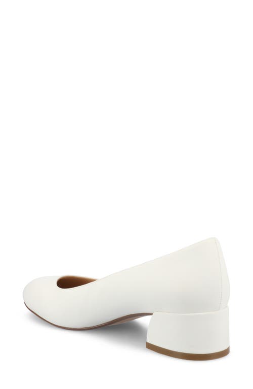 Journee Collection Saarii Block Heel Pump In White