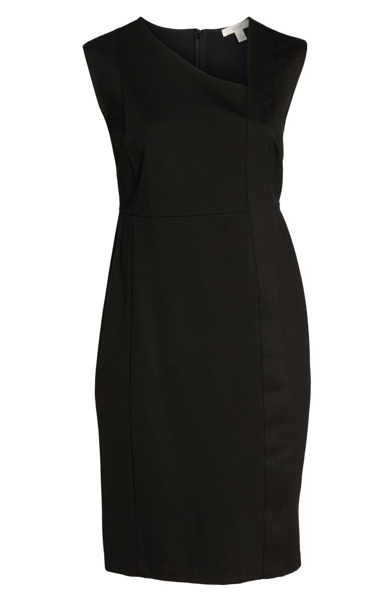 Sejour Asymmetrical Neck Sheath Dress, Alternate, color, 