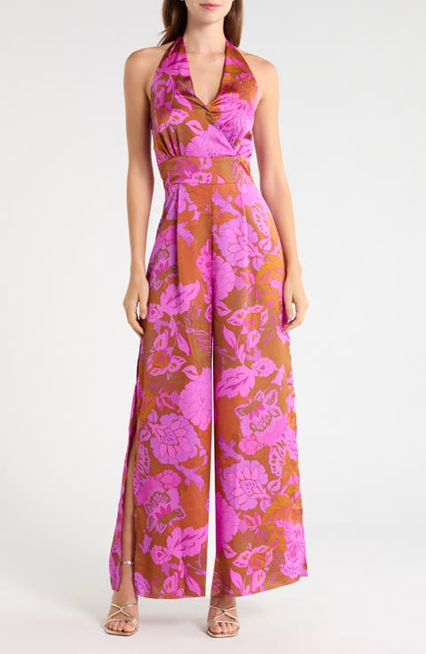 Lorian Floral Halter Jumpsuit