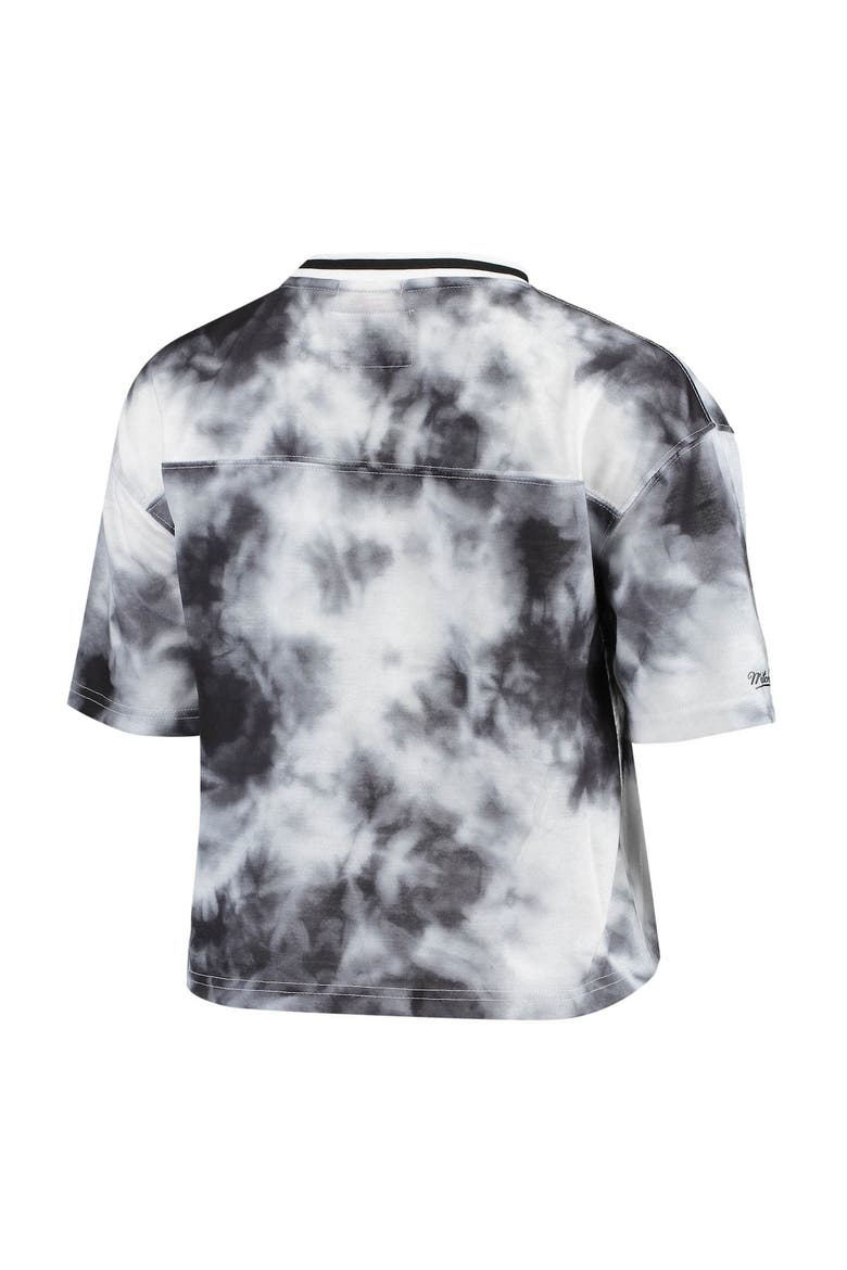Women's Mitchell & Ness Black/White Los Angeles Lakers Hardwood Classics Tie-Dye Cropped T-Shirt, Alternate, color, BLACK