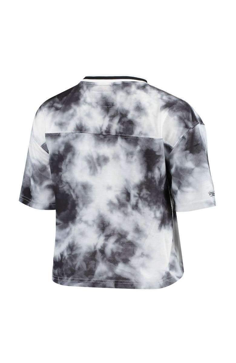 Mitchell & Ness Women's Mitchell & Ness Black/White Los Angeles Lakers Hardwood Classics Tie-Dye Cropped T-Shirt, Alternate, color, Black