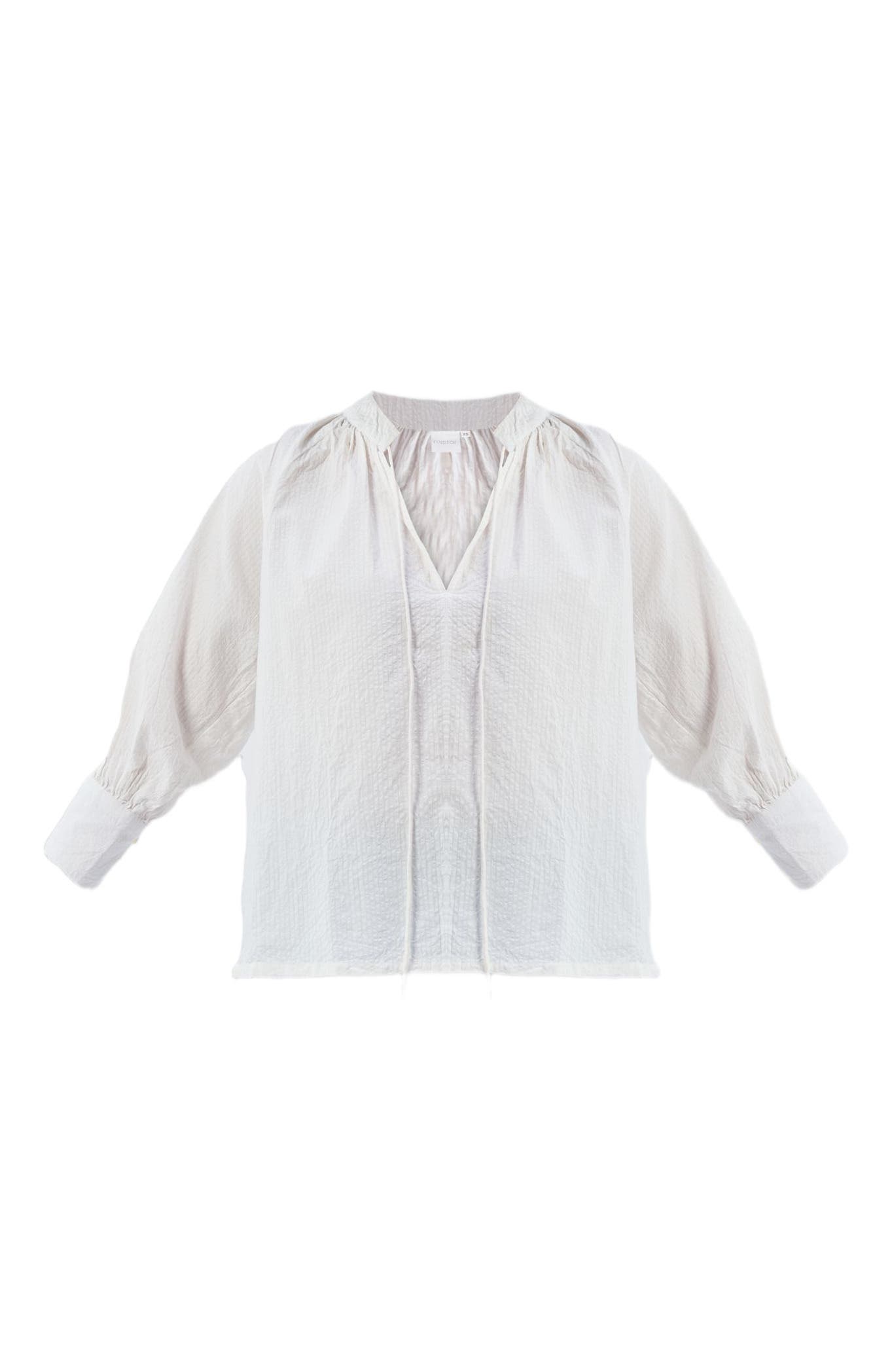 Relaxed Fit Top with Front-tie in White - image 2