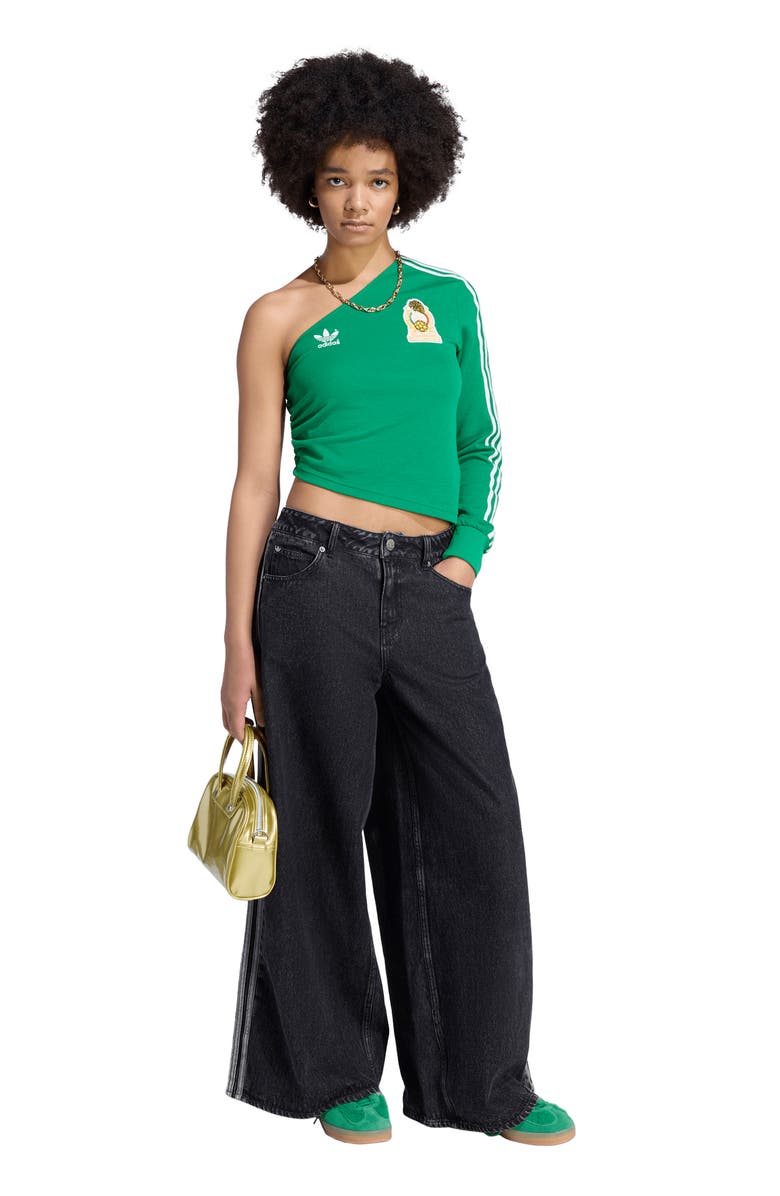 adidas Originals Mexico Reconstructed Off the Shoulder Bringback Jersey, Alternate, color,