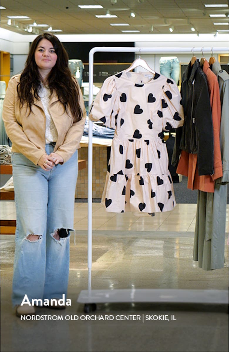 Heart Print Back Cutout Minidress, sales video thumbnail