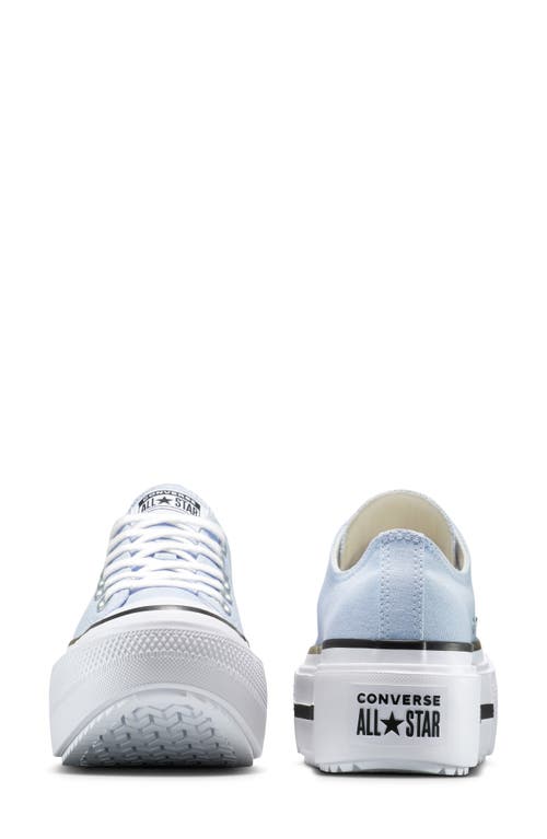 Converse Gender Inclusive Chuck Taylor All Star Lift Double Stack Low Top Platform Sneaker In Blueberry Ice/white/black