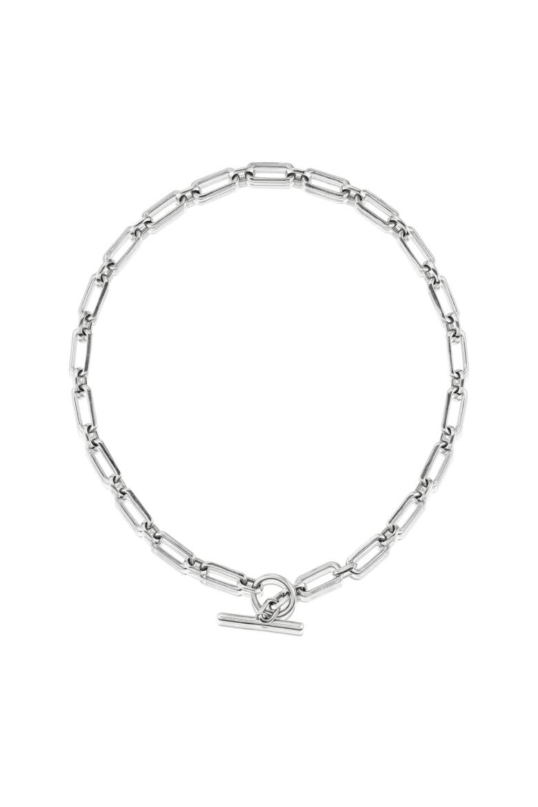 Oval Link Chain Necklace With Toggle, Alternate, color, Sterling Silver