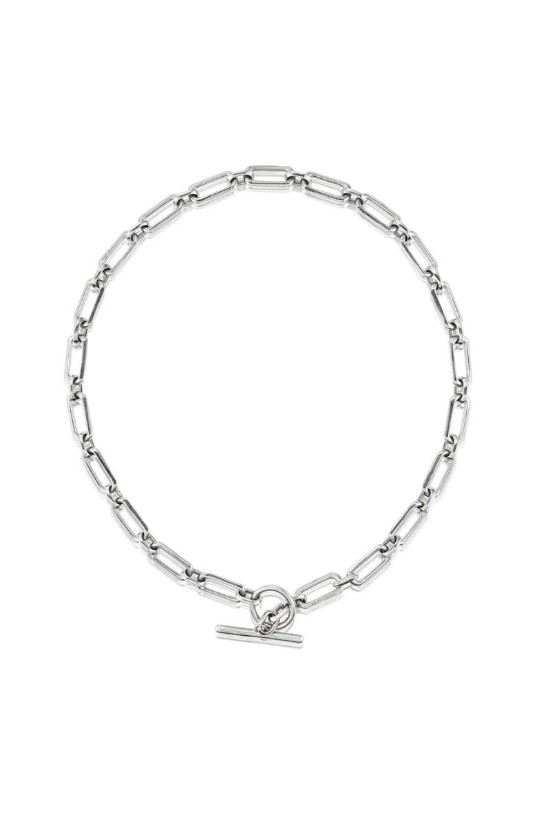 Sheryl Lowe Oval Link Chain Necklace With Toggle, Alternate, color, Sterling Silver