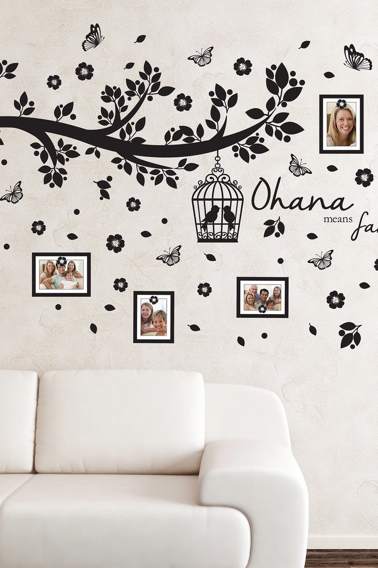 Family Photo Tree Black Frame Decal, Alternate, color, BLACK
