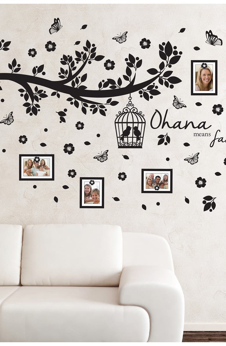 WALPLUS Family Photo Tree Black Frame Decal, Alternate, color, Black