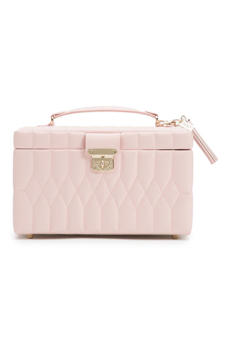 Caroline Medium Jewelry Case, Main, color, ROSE QUARTZ