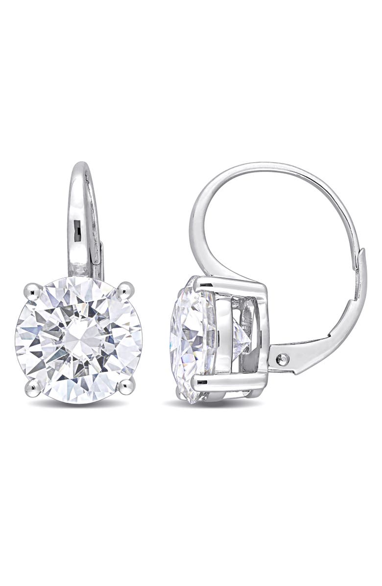 Julianna B. Moissanite Drop Earrings 10k White Gold, Main, color, 