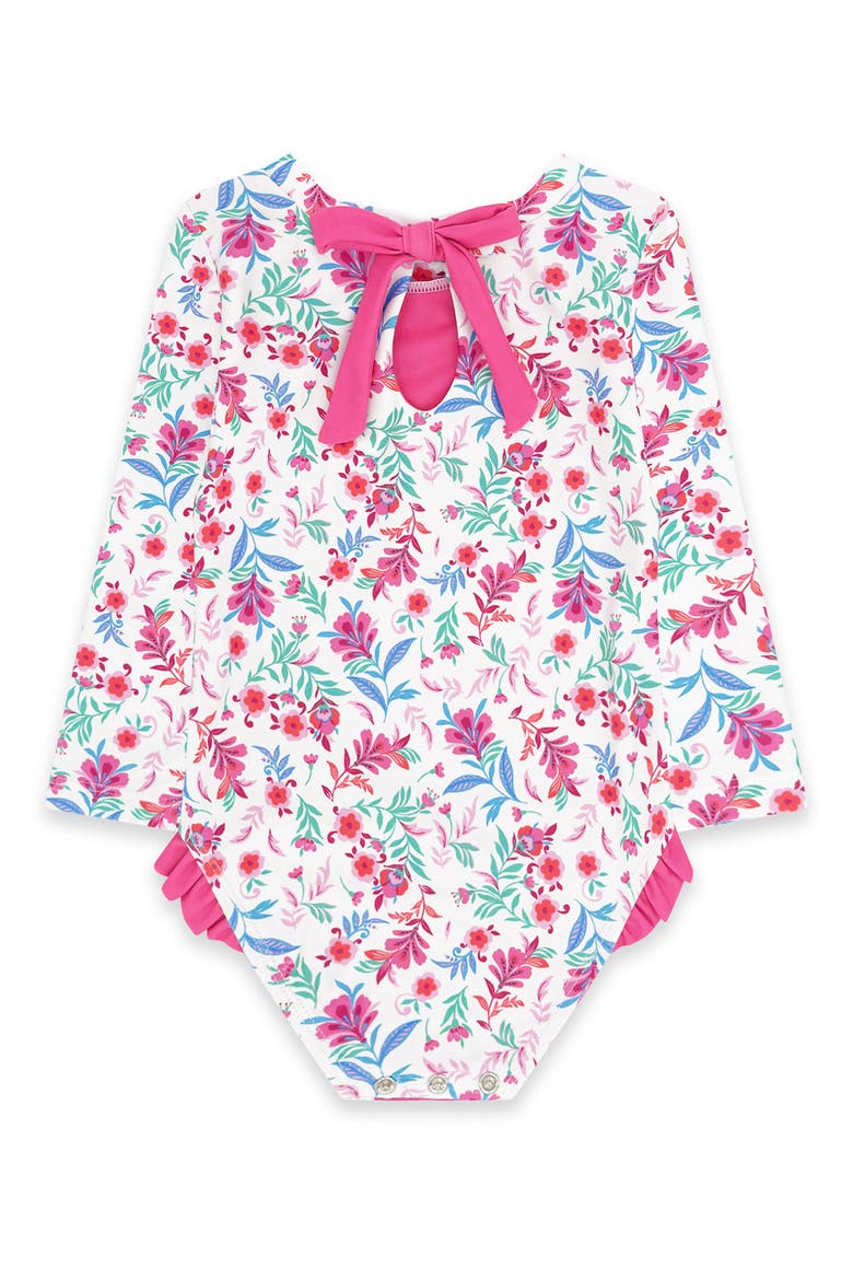 Kids' Coastal Cutie Floral UPF 50+ One-Piece Rashguard Swimsuit, Alternate, color, MULTI
