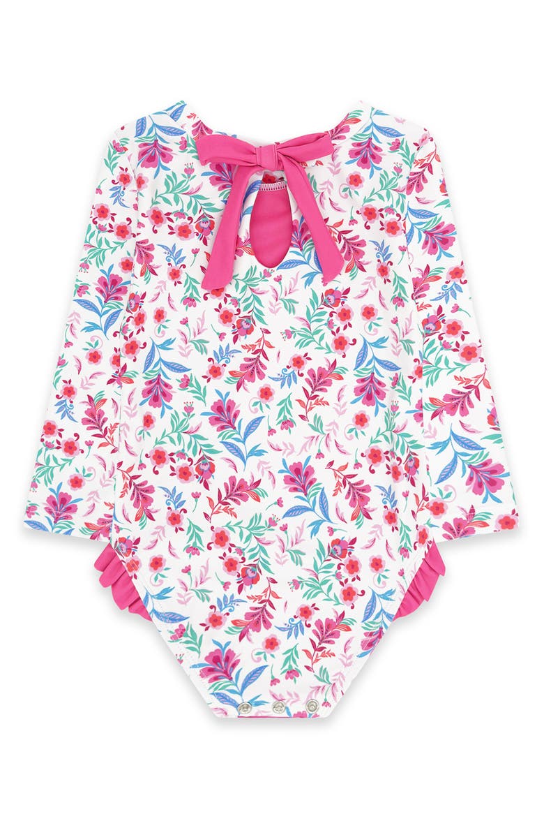 Feather 4 Arrow Kids' Coastal Cutie Floral UPF 50+ One-Piece Rashguard Swimsuit, Alternate, color, Multi
