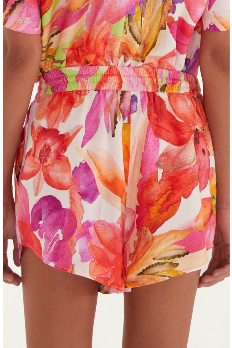 Artsy Flora Drawsting Shorts, Alternate, color, ARTSY FLORA OFF-WHITE