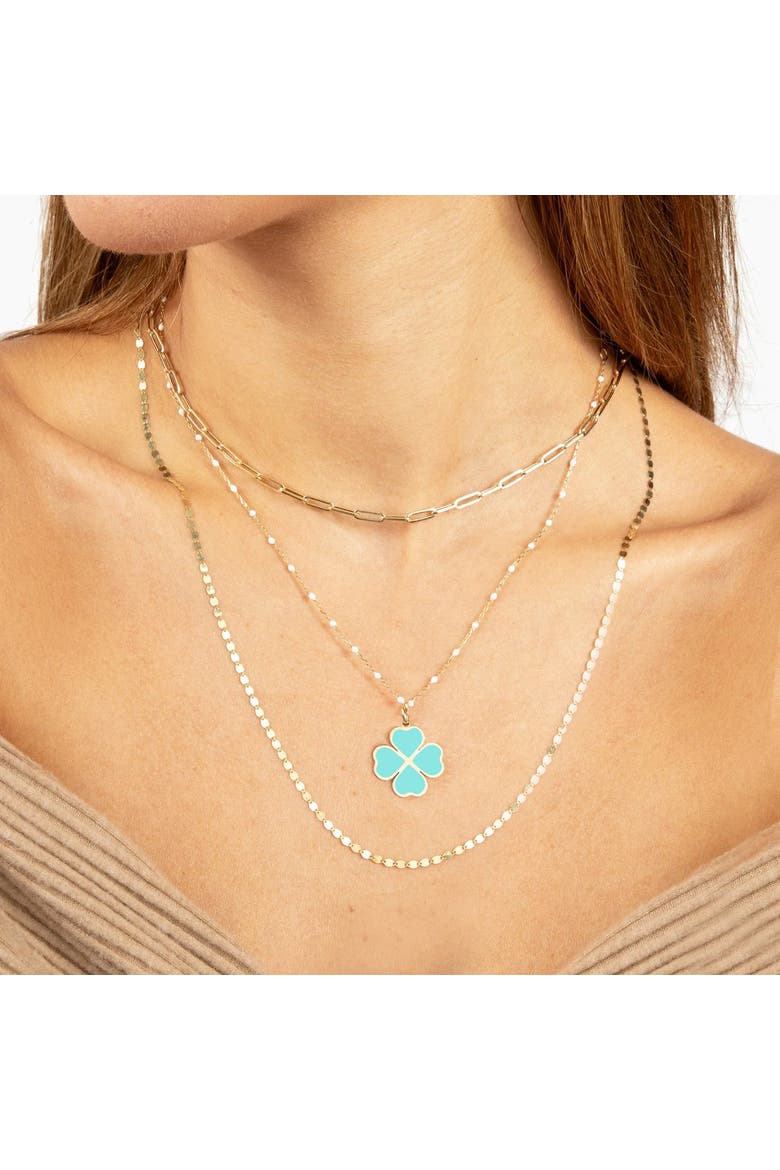 Turquoise Lucky Clover Charm, Alternate, color, Turquoise