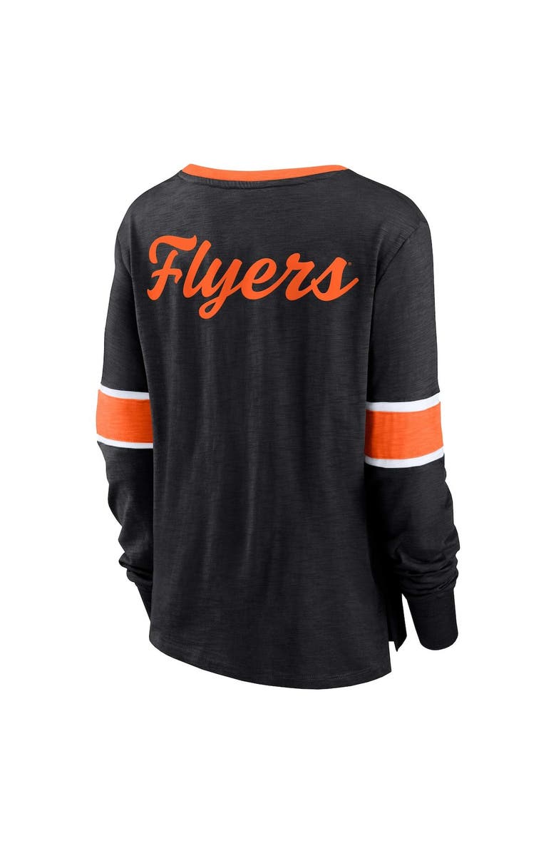 FANATICS Women's Fanatics Branded Black Philadelphia Flyers Effervescent Exclusive Lace-Up Long Sleeve T-Shirt, Alternate, color, 